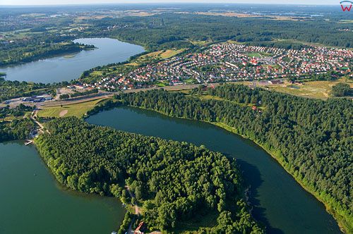 LOTNICZE. Polska, warm-maz. Olsztyn - Dajtki, jezioro Ukiel i Kortowskie.